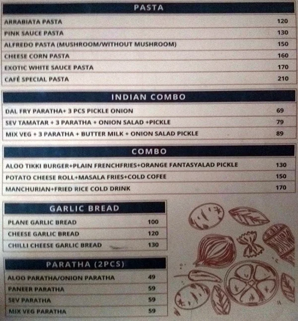 Cafe Unplugged menu 