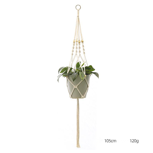 Title 10, Custom Hand-Knitted Hanging Flowerpot Net Bag B...