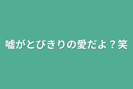 嘘がとびきりの愛だよ？笑