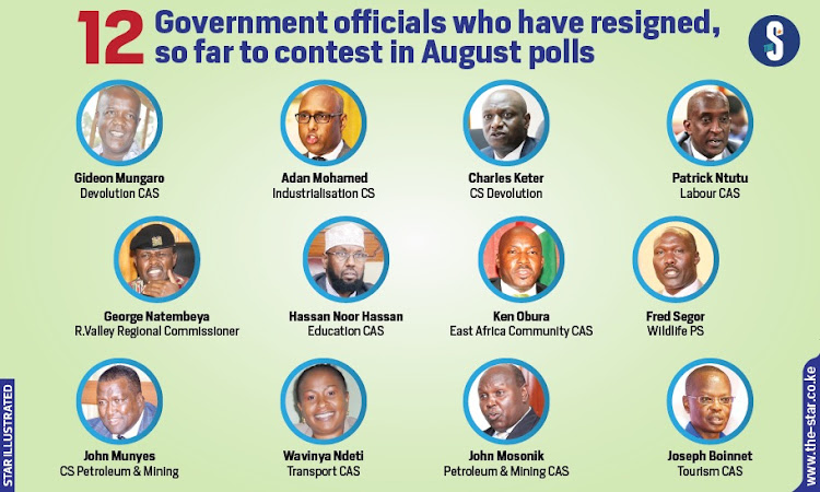 Members of the cabinet who have quit to run for elective seats.