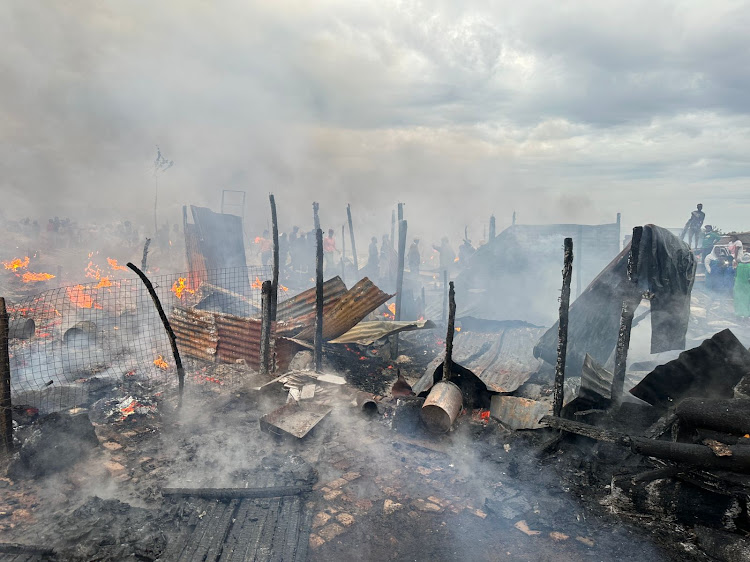 About 250 people have been left homeless after a fire that broke out in Plastic View informal settlement in Pretoria east in the early hours of Saturday.