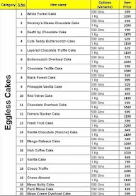 CakeZone menu 1