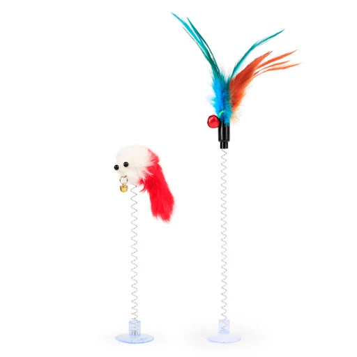 Funny Kitten Cat Teaser Interactive Toy Rod With Bell And Feather Toys For Cats Teaser Interactive Toy Rod Cat Stick Sup