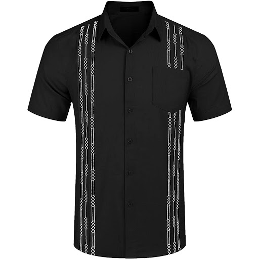 Title 2, Cuba Beach Top Pocket Guayabera Shirt for Men