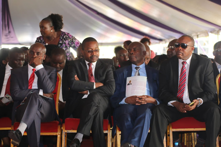 Governors present during the burial of the late Bomet Governor Joyce Laboso in Kisumu County on August 3, 2019.