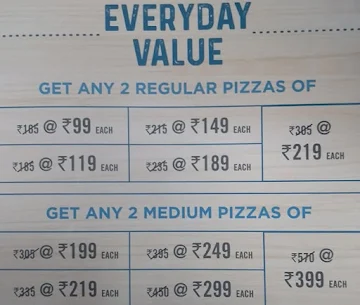 Domino's Pizza menu 