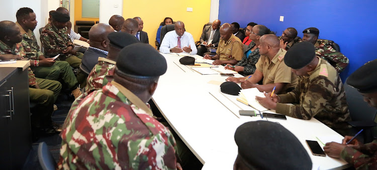 EPRA director general Daniel Kiptoo Bargoria in meeting with multiagency officers on Wednesday, January 18, 2023