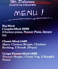 Mr. Delicious menu 1