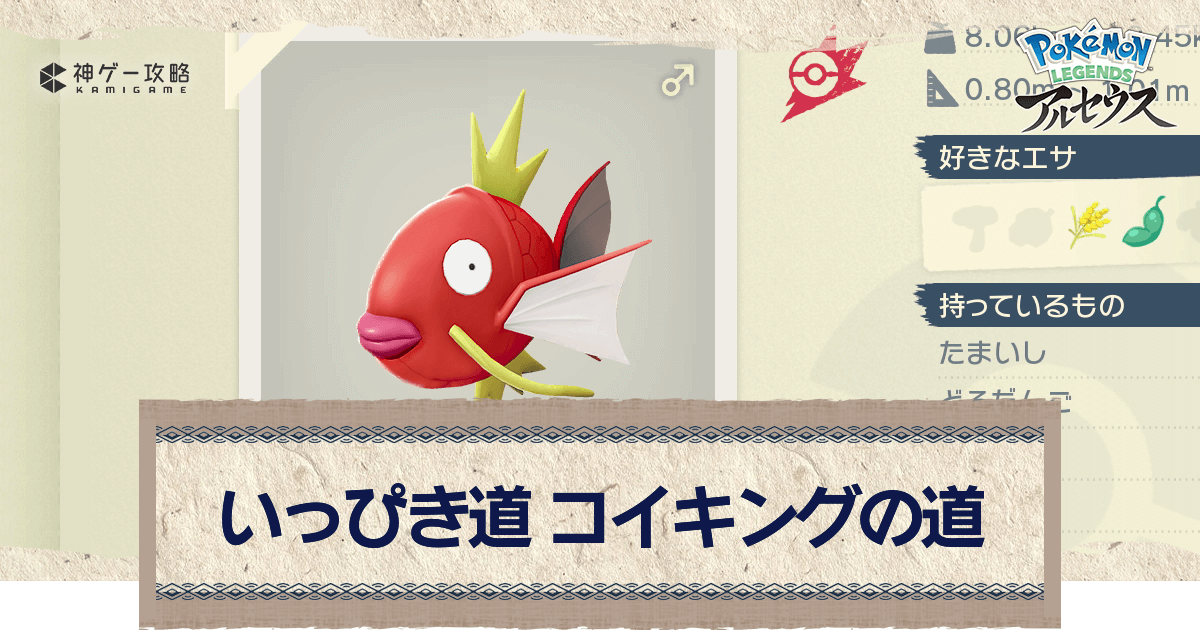 アルセウス いっぴき道 コイキングの道の攻略 サブ任務117 ポケモンアルセウス攻略wiki 神ゲー攻略