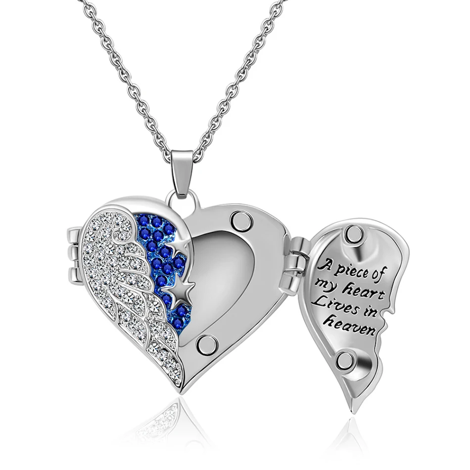 Hartvormige diamanten fotodoos ketting, openklapbare herinneringshanger, bewaar je dierbare herinneringen stijlvol.