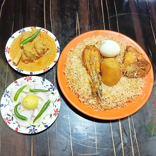 Special Chicken Biryani With Mutton Chaap And Salad