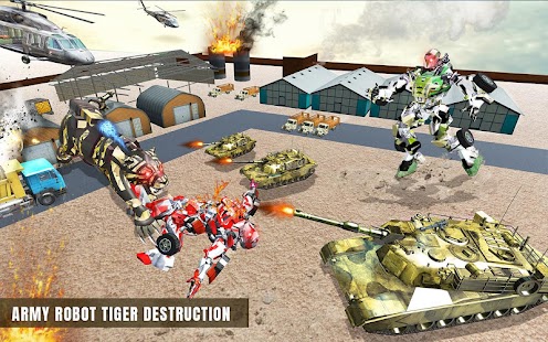 Furious Wild Tiger Robot Tank Robot Transform Game Screenshot