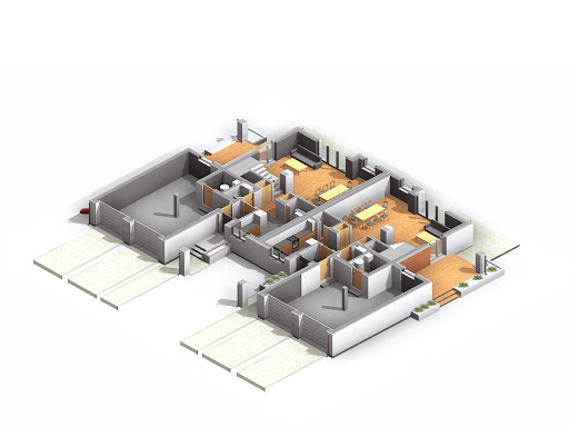 Limonkowy - Rzut parteru 3D