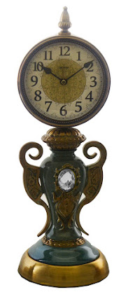 Brass & Ceramic Clock 10"