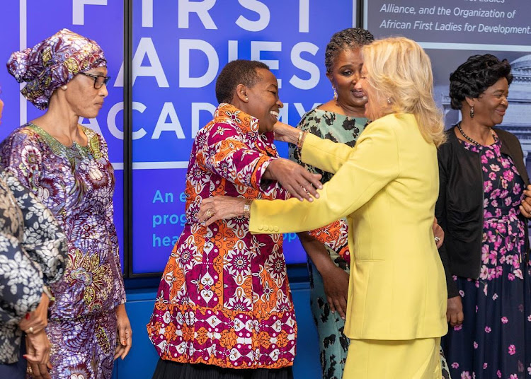 Mama Rachel Ruto meets US First Lady Jill Biden at a First Ladies training in US