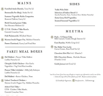 Farzi Cafe menu 