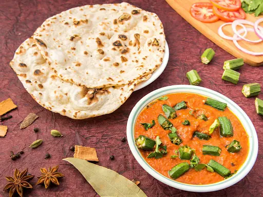 Bhindi Masala With 2 Roti