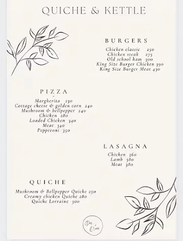 Quiche And Kettle menu 