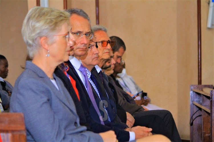 Foreign ambassadors and dignitaries follow proceedings at Holy family Basilica on December 5, 2023.