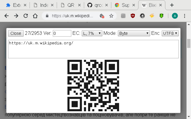 Offline QR Maker chrome extension