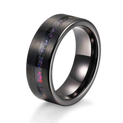 Title 2, Galaxy Series Starry Sky Brushed Mens Tungsten...