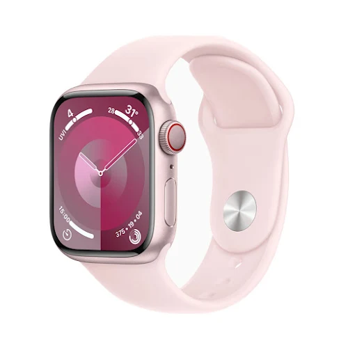 Apple Watch Series 9 4G 41mm Pink (Vỏ Nhôm Dây Silicone - M/L) (MRJ03SA/A)