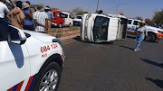 Twenty-eight people were injured when a vehicle overturned on the Golden Highway in Eldorado Park on Saturday afternoon.