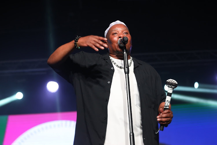 Max Hoba performs at the Standard Bank Joy of Jazz concert at the Sandton Convention Centre in Johannesburg. Photo Veli Nhlapo