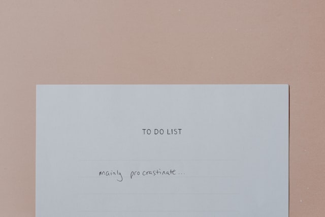 a blank to-do list with one item - 'mainly procratinate' on it