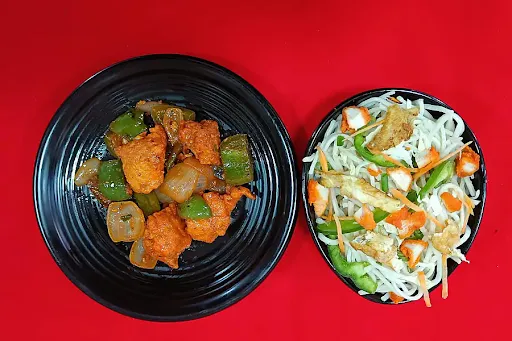 Chicken Noodles With Gobi Manchurian