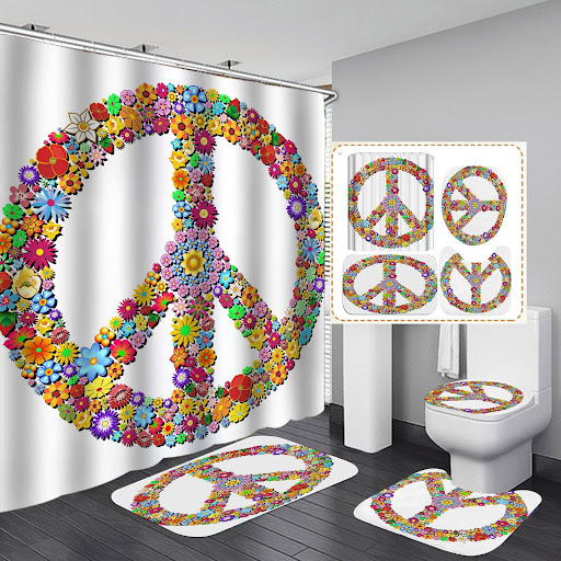 Title 2, Printed waterproof polyester bathroom shower cu...
