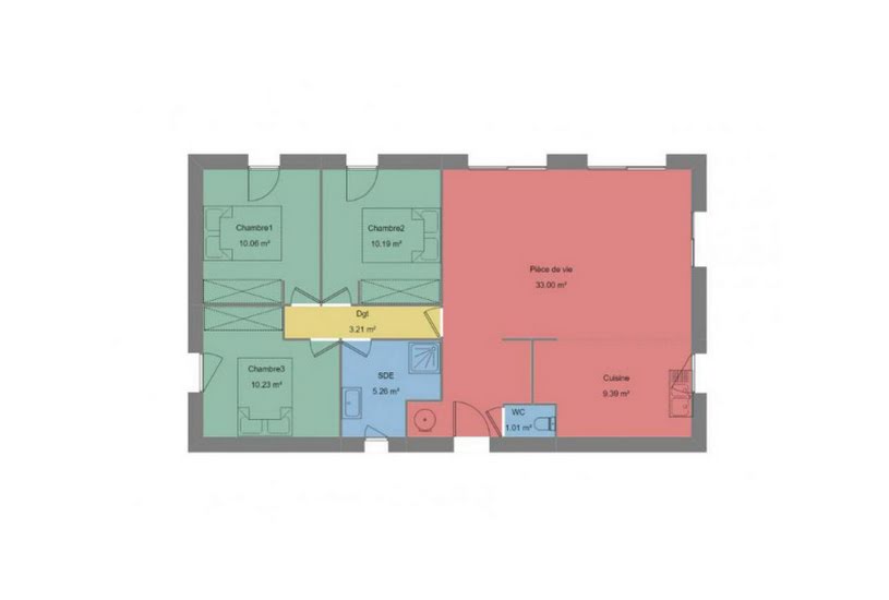  Vente Terrain + Maison - Terrain : 500m² - Maison : 82m² à Sainte-Pazanne (44680) 