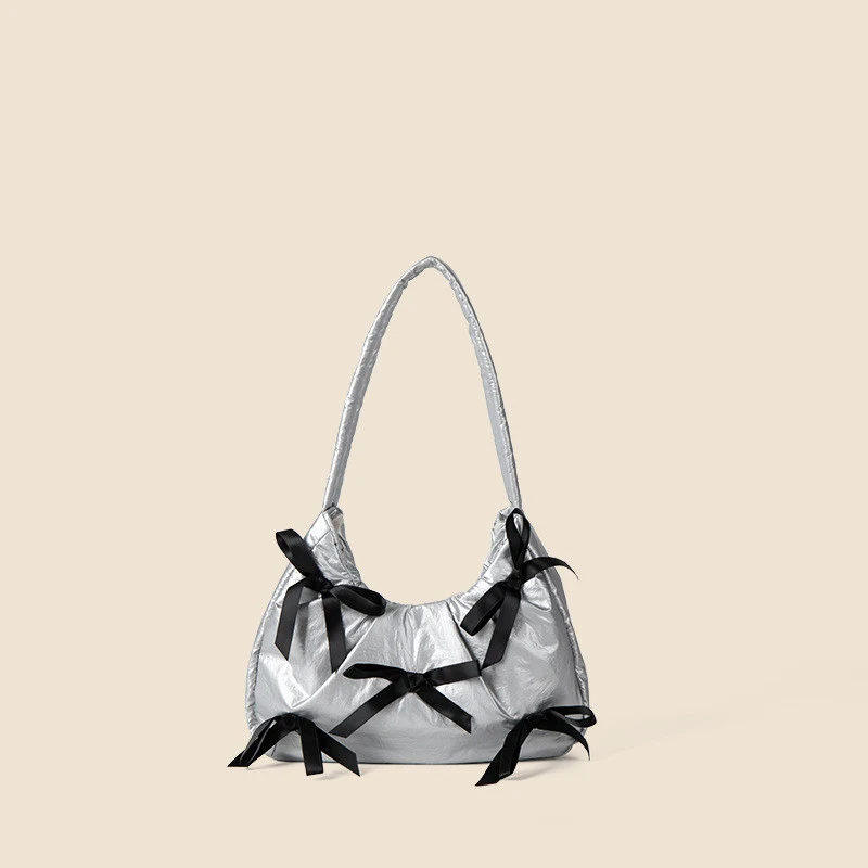 Title 5, Bolsa feminina de nylon com laço moderna, ideal...
