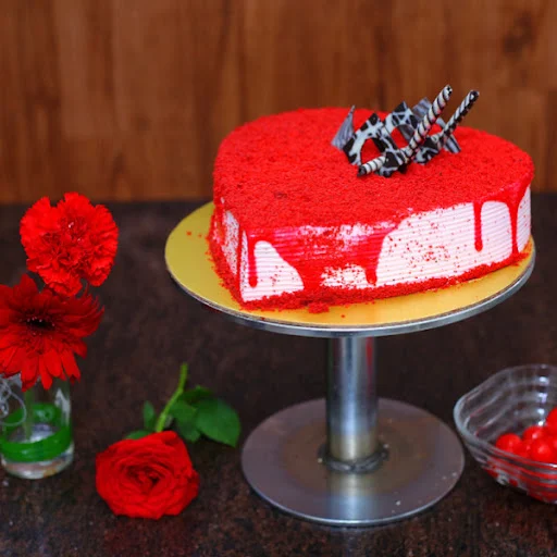 Heart Shape Red Velvet Cake Eggless