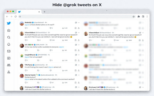 GrokGone - Hide @grok Tweets screenshot 1
