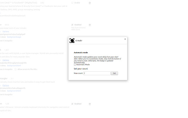 streakr chrome extension