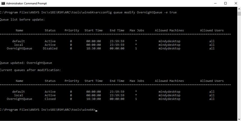 ANSYS Откройте очередь OvernightQueue для добавления расчётов