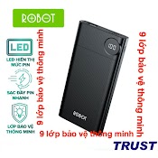 Sạc Dự Phòng Robot Rt190 10000Mah Thiết Kế Nhỏ Gọn Led Hiển Thị Pin 2 Cổng Vào Micro/Type - C Và 1 Cổng Ra Usb