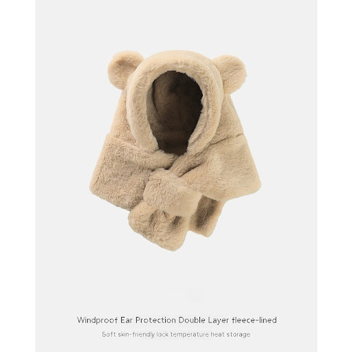 Title 7, Baby Bear Hat With Scarf Warm Winter Hat Protec...