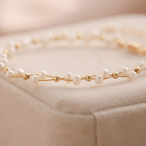 Title 4, Natural Freshwater Small Pearl Braided Bracelet...