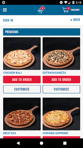 Screenshot Domino's Pizza Nigeria