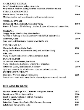 Belgian Beer Cafe menu 