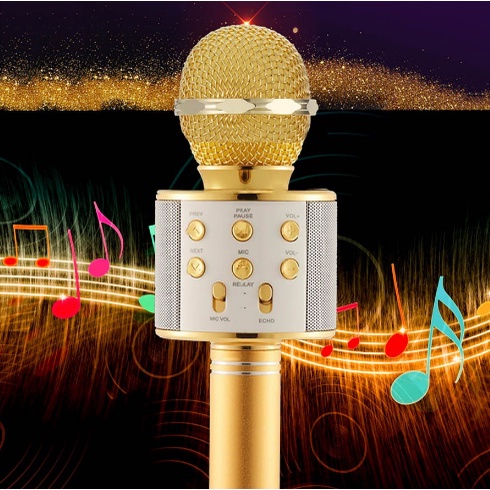 Micro Hát Karaoke Cầm Tay 858 Đa Năng 6 Trong 1 Tiện Dụng Chất Lượng Cao Mic Hát Bluetooth Mini Tiện Lợi [Bh 1 Thang]