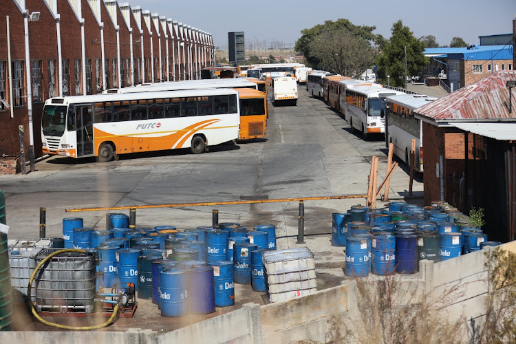 A deserted Putco bus depot in New Canada, Soweto.