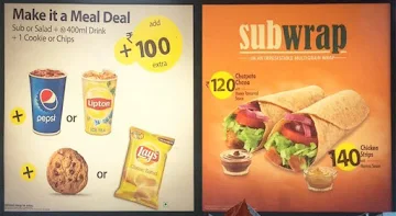 Subway menu 