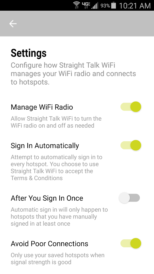 Available Wifi Connections