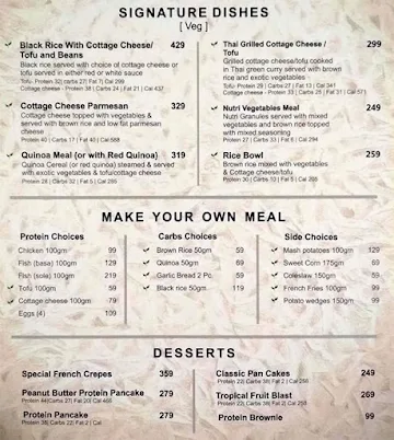 The Nutrition Cafe menu 