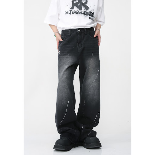 Title 5, Mens Fashion Loose Straight Personalized Spray...