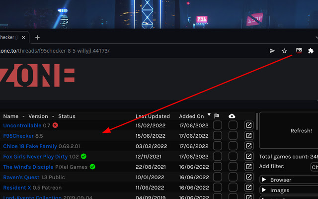 F95Checker Browser Addon chrome extension