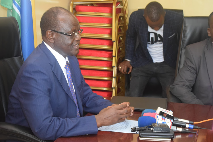 Meru Governor Kiraitu Murungi during a press conference at his office on February 4, 2020.